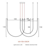 Minimalist Line Restaurant Chandelier Nordic Designer Creative Belt Art Villa Living Room Staircase Pendant Lights Home Decor