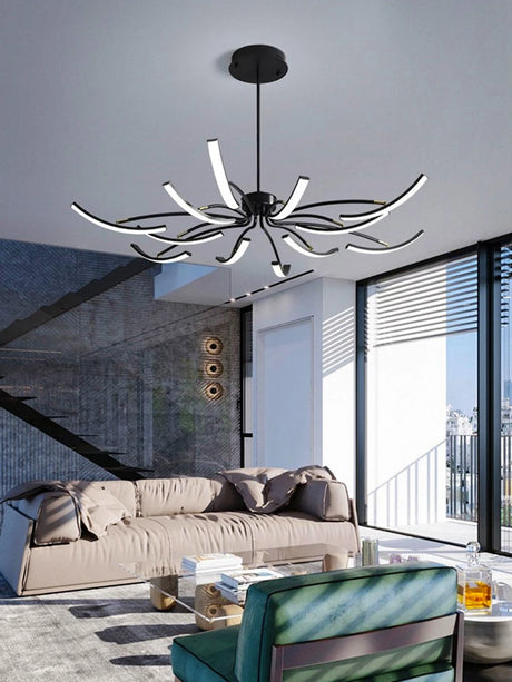 Modern Matte Finished Chandelier for Living Room Decoration Kitchen Bedroom Study Adjustable Light Decorative Led Ceiling Lamps