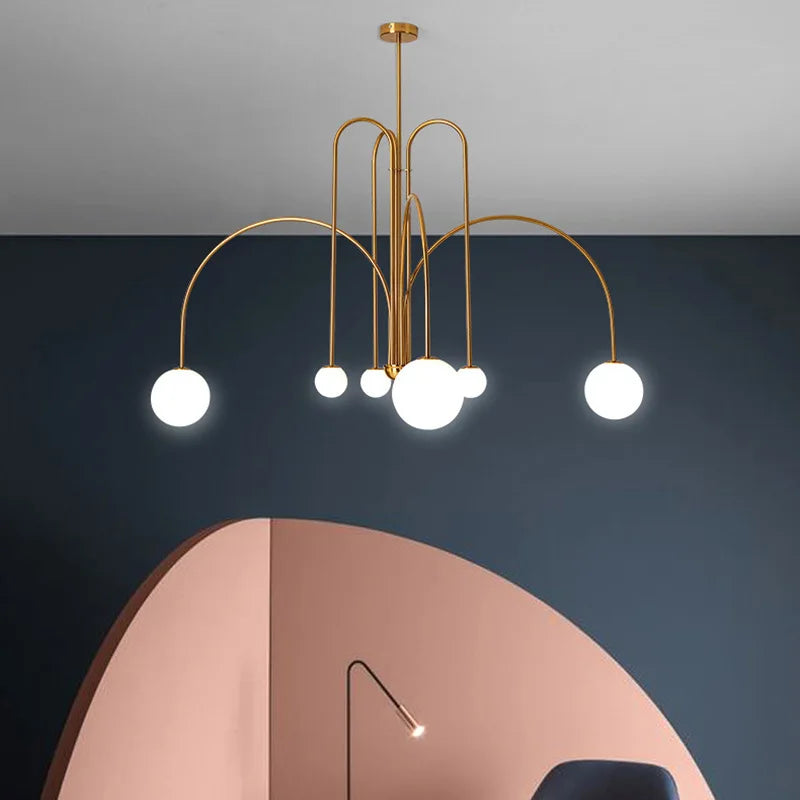 Comet LED Chandelier Nordic minimalist glass globe lamps living room creative personality study cafe art dining room lighting