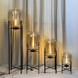 Nordic Minimalist Smoke Gray Glass Led Floor Lamp Designer Bedroom Bedside Table Light High-end Living Room Decoration Lighting