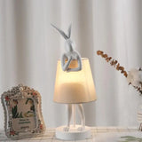 Nordic LED rabbit table lamp Designer resin rabbit desk lamp for study bedroom children's room reading led light bedside lamp