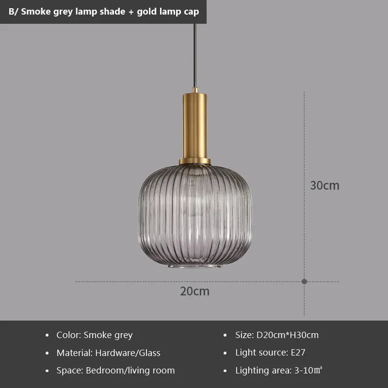 Nordic Retro restaurant colorful Glass pendant lights Creative living room Lamp Simple bedside lamp LED E27 light