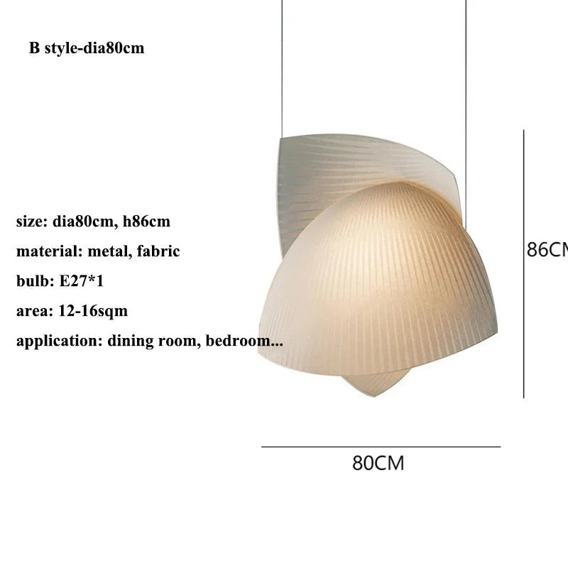 Modern Designer Wabi-Sabi Fabric Led Pendant Light Living Dining Room Led Chandeliers Lighting Home Decors Hanging Lamp Luminaire