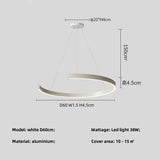 Modern Salon Design Ring Ceiling Chandelier Dining Room Pendant Lamp Bedroom Home LED Lighting Fixtures