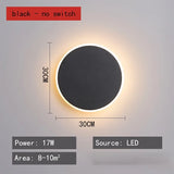 Modern Minimalist Round LED Wall Lamp - Touch Switch & Motion Sensor Porch Light