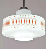 Nordic White Glass Globe Pendant Light with Red Flex Cord - E27 Modern Art Deco Ceiling Hanging Lamp Fixture for Restaurant, Bar & Bedroom