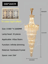Staircase Long Chandelier Duplex Crystal Chandelier Light Luxury Villa Living Room And Lobby Light Lustre Ceiling Chandelier ﻿