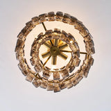 Italian Murano Glass Ceiling Chandelier Light - Handcrafted Luxury Flush Mount Pendant Fixture for Living Room, Bedroom & Restaurant Decor