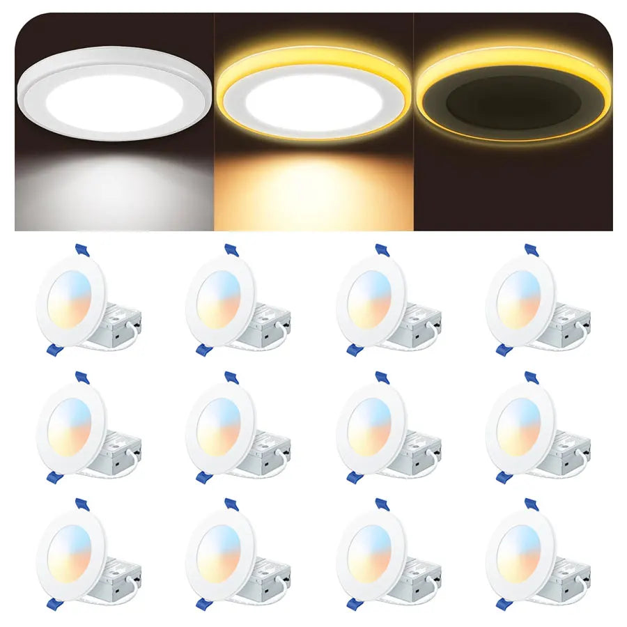 9W 12W LED Downlight with Night Light Mode - 3-Mode Recessed Ceiling Lamp