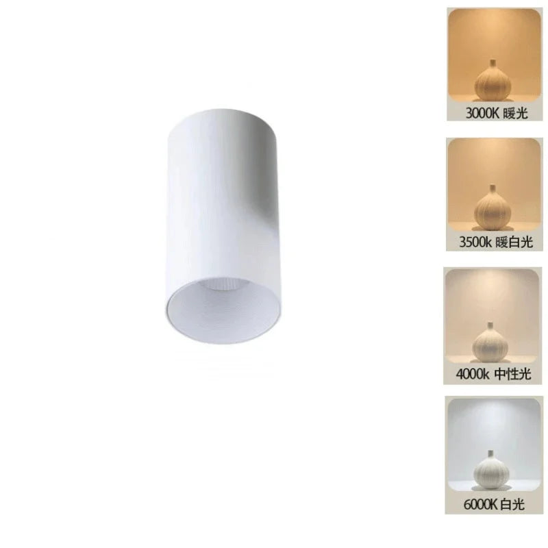 2025 New Surface Mounted Cylindrical LED Downlights Gold Reflector 24W 20W COB Led Ceiling Lamp Spot Lights AC85-260V Bulbs