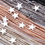 ALLYES Boho Glitter Filled Slim Strips Leather Bracelet for Women Fashion Cute Stars Multilayer Wrap Bracelets Charm Jewelry