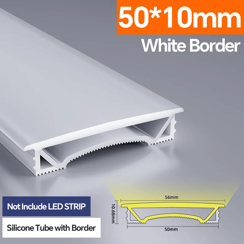 Light Strip Silicone Tube LED Diffuser Flexible Black and White Lampshade with Edge Contour Light Mask Plate Cover