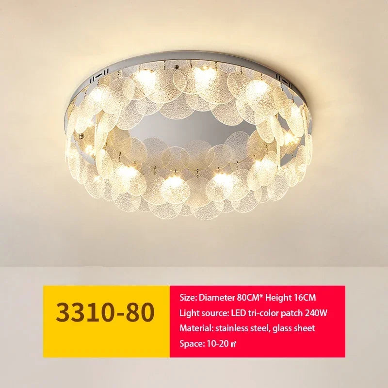 Modern LED Ceiling Lamp Metal Art Glass Chandelier Hanging Lamp Living Room Kitchen Indoor Decoration Ceiling Lustre Fixture