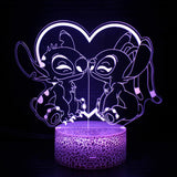 3D Illusion Stitch Night Light with Remote Control and Smart Touch Room Decor Lamp Birthday Valentine's Day Christmas Gifts