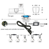 1pc RGB LED Deck Light AC 85-265V IP67 Waterproof Outdoor Underground Lamp Recessed Landscape Spotlight Garden Pathway Step Lamp