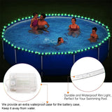 12M LED Rope Light Outdoor Waterproof Swimming Pool String Light 4 Modes Battery Operated Remote Control Trampoline String Light