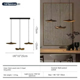 Japanese Wabi Sabi Solid Wood Lamp for Living Dining Room  Villa Duplex Kitchen Island Linear Light 3colors Changeable