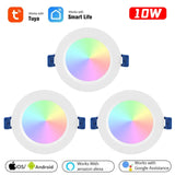 10W/12W Tuya Zig bee 3.0 Smart LED Downlight RGBCW 3.5/4 Inch Round Ceiling Lamp Indoor Spot Lighting Work With Alexa Google Home