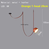 Italian Designer Leather Pendant Lamp Nordic LED Ceiling Chandelier Duplex Home Living Dining Room Hanging Lights Modern Fixture