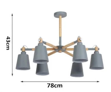 Modern solid wood living room pendant lamp E27 ceiling lamp bedroom ceiling pendant lamp hotel restaurant interior lighting bulb