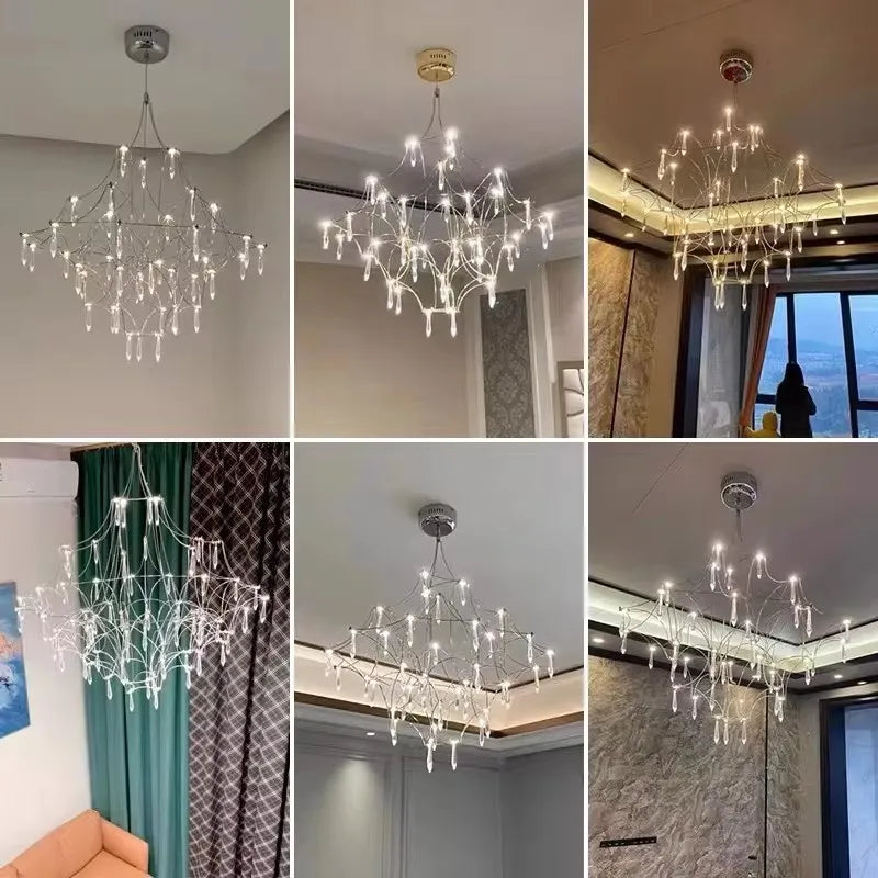 Crystal Chandelier for Living Room Dining Bedroom Hanging Lamps For Ceiling Firefly Lustre Design Modern Suspension Chandelier