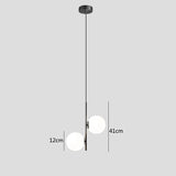Nordic Modern Glass Ball LED Pendant Lights Brass/Black Bedroom Bedside Hanging Lamp for Living Room Home Decor Lighting Fixture