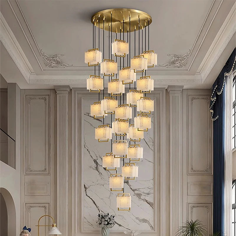2026 Marble Series Gold Chrome Dimmable Led Chandelier Lighting Lustre Suspension Luminaire Lampen For Living Room