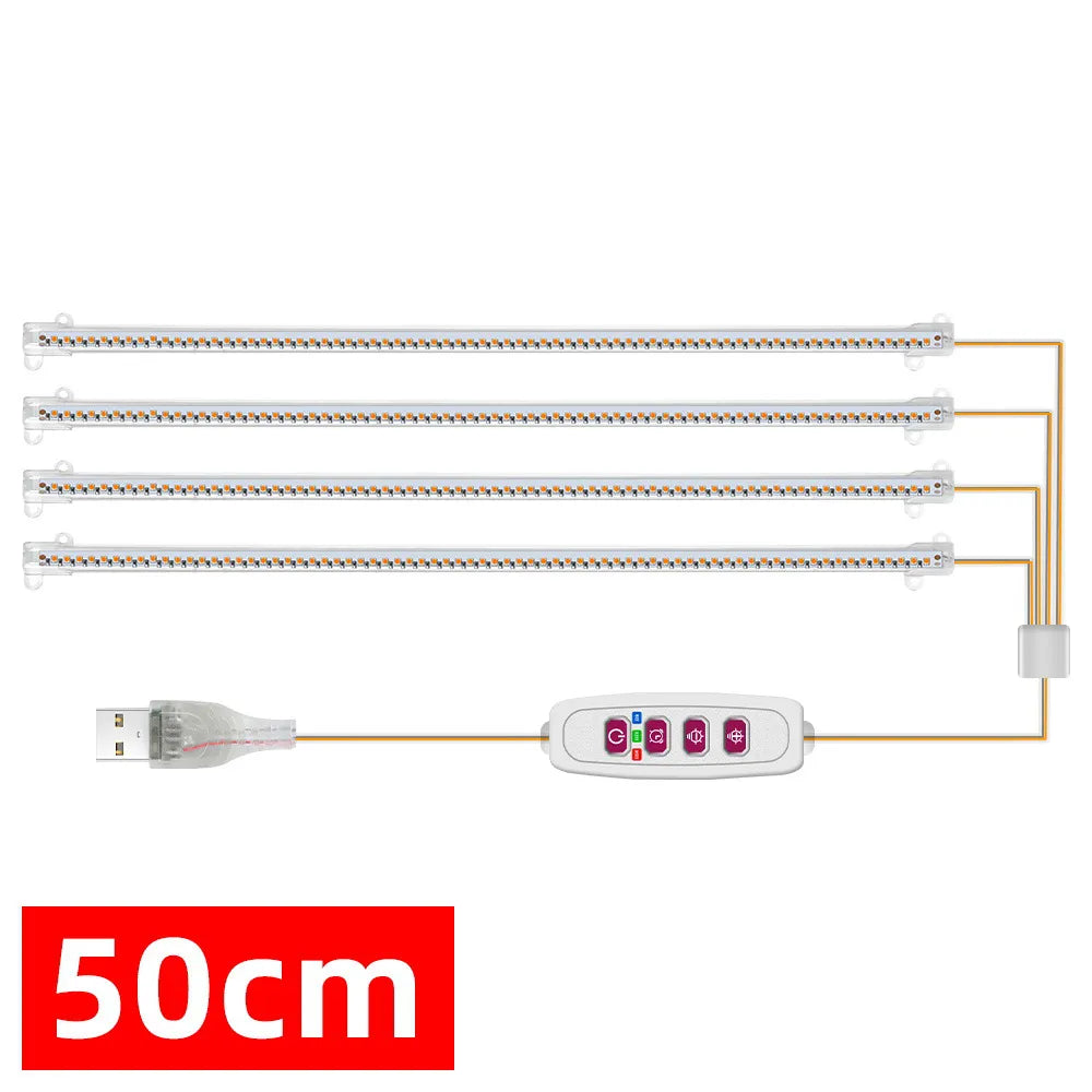 Grow Light Strips Bar for Indoor Plants 42-288 LEDs Sunlight Full Spectrum Plant Lamp with Auto On/Off Timer Dimmable
