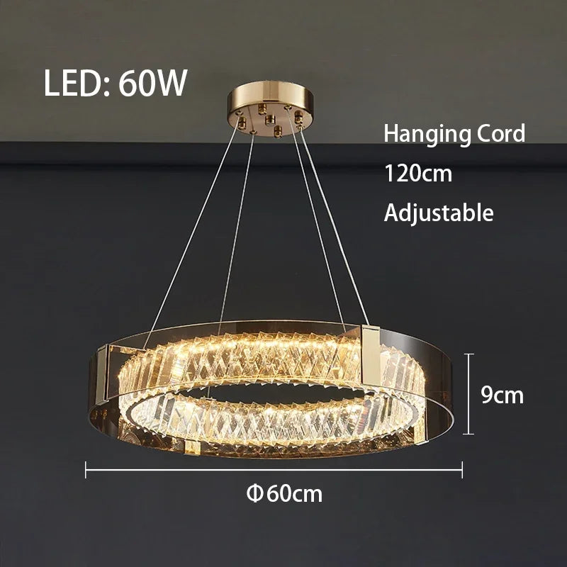 2026 Modern LED Crystal Chandelier - Dimmable Luxury Ceiling Light for Bedroom