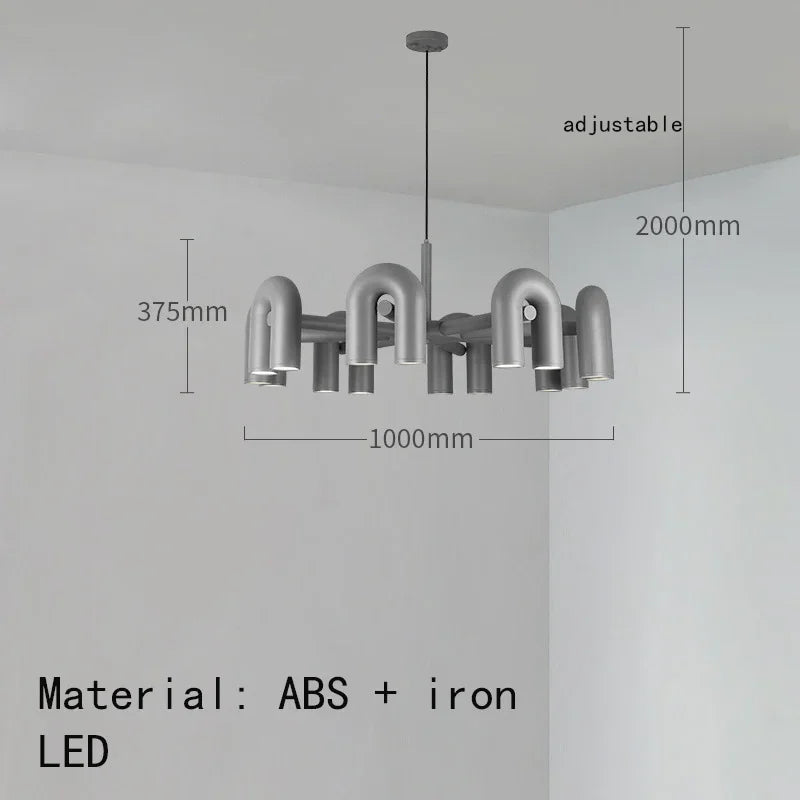 Nordic Creative U Shaped Pendant Light Restaurant Living Room Bedroom Personalized Minimalist Led Designer Decorative Chandelier