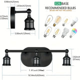 Vanity Light Fixture, Brushed Nickel Wall Sconce Lighting, Modern Bathroom Vanity Wall Lights E26 Base, Vintage Metal Indoor Wal