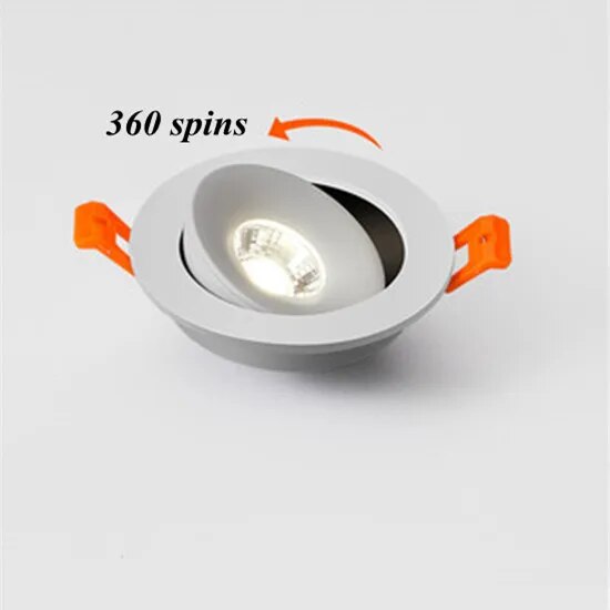 Spot Led Downlight Recessed Ceiling Lamp 15W Dimmable White Black Indoor Led Spot Light 360° Adjustable For Living Room AC220V