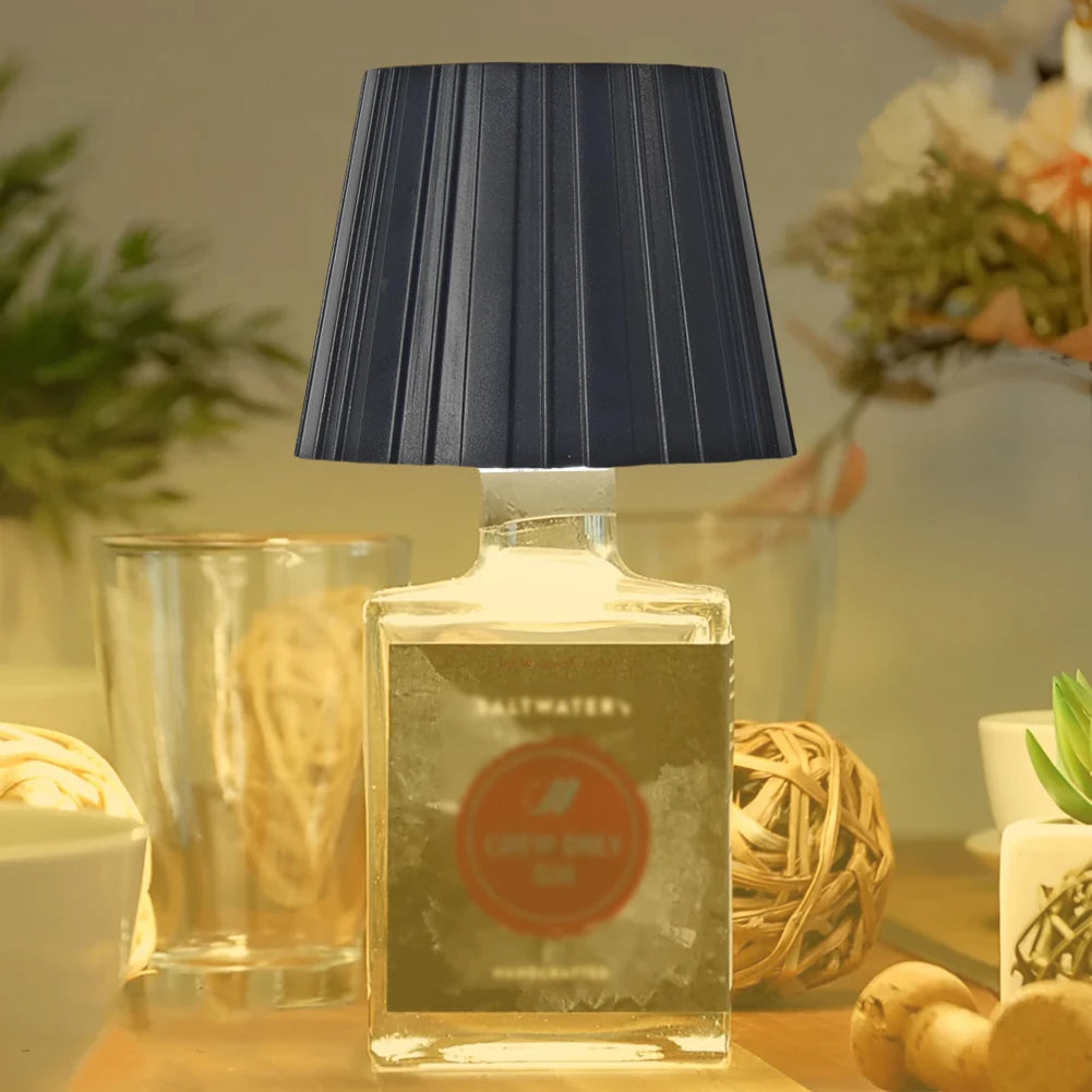 Wine Bottle LED Wireless Table Lamp 2000mAh 3 Colors Dimmable USB Rechargeable Dining Table Lights Beverage Lamp Top touch