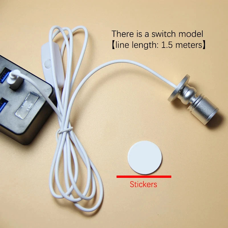 LED USB 5V 3W Led Spot Light Surface Mounted Cabinet Showcase Counter Jewelry Lamp Rotatable Angle Ceiling Mini Spotlight