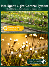 8-LED Solar Firefly Lights - Outdoor Waterproof Warm Glow Garden Lights