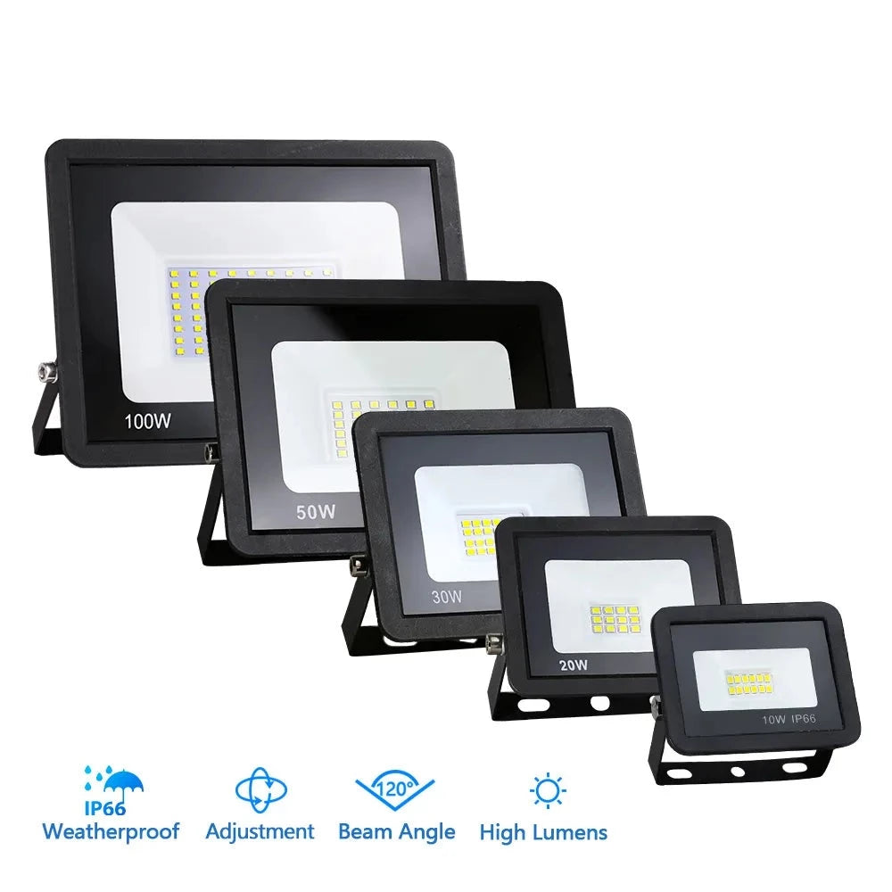 LED Flood Light 10W 20W 30W 50W 100W AC 220V LED Floodlight IP66 Waterproof Reflector Spotlight Street Light Outdoor Garden Lamp