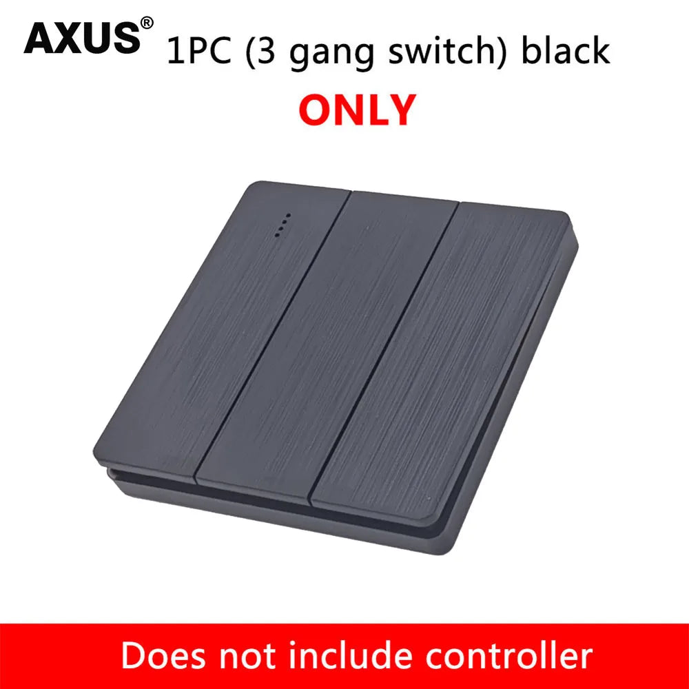 86 Type Wireless RF 433MHz Wall Panel Remote Control (1/2/3 Gang) - Smart Switch Transmitter for LED Light, Lamp & Ceiling Fan