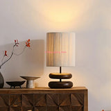 Wabi Sabi Style Solid Wood Designer Creative Walnut Base Living Room Study Bedroom Bedside Japanese Atmosphere Light