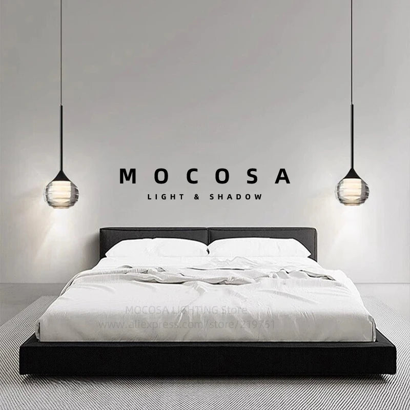 Water Drop LED Pendant Bedroom Bedside Lamps Modern Stairwell Light Living Room Ceiling Hanging Lamp Indoor Staircase Chandelier