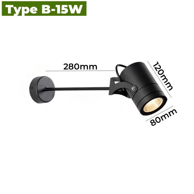 Waterproof LED Long Pole Wall Lamp - 10W/15W/20W Outdoor Modern Sconce