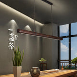 New Solid Wood Chandelier For Modern Minimalist Dining Bar Single-Line Chandelier For Tea Room Wooden Long Chandelier For Lounge