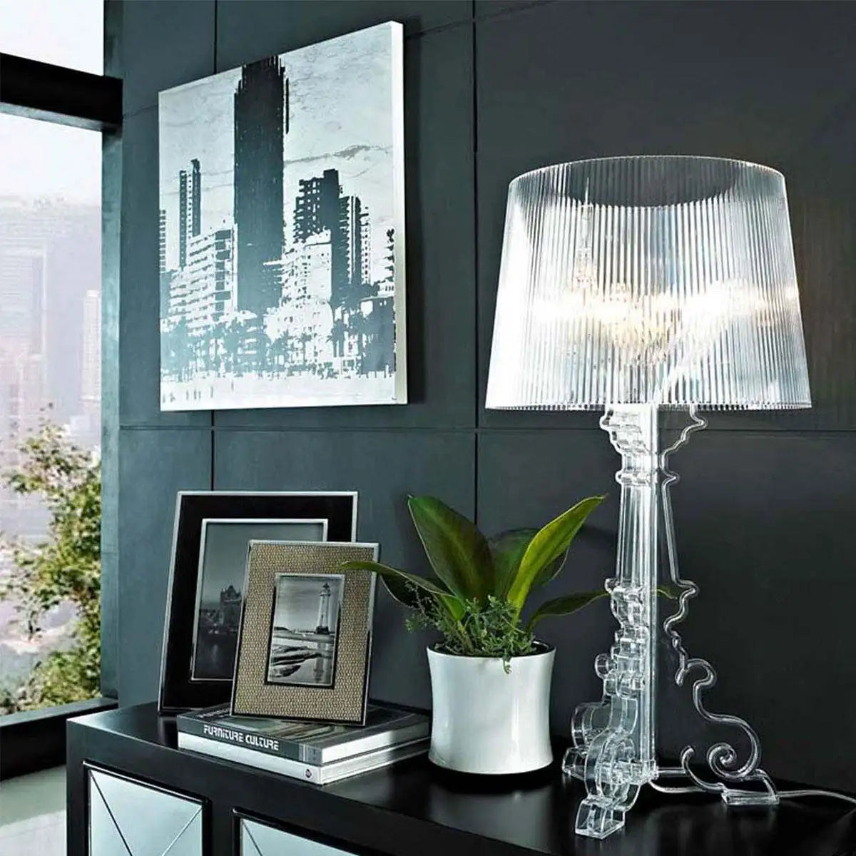 Transparent White Ghost Table Lamp - Baroque Style Modern Creative Light