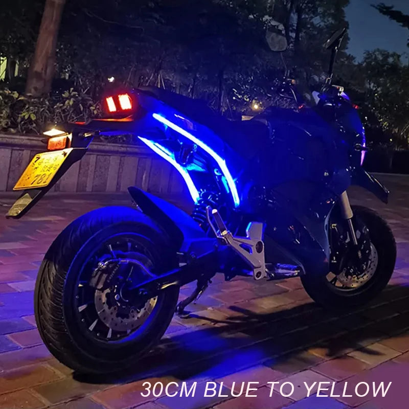 2pcs Motorcycle LED Turn Signal Lights - Waterproof DRL Flowing Strip