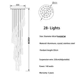 2025 New Modern LED Crystal Pendant Light Lustre Restaurant Bar Composite Staircase Light Living Room Home Decoration Lighting