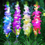 Solar Multicolor Artificial Tall Delphinium Larkspur Stake Lights,Waterproof  Ground Lamp for Outdoor Lawn, Yard, Garden Pathway
