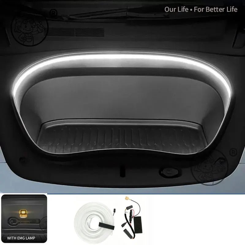 For Tesla Model YL 2026 2027 Car Front Trunk LED Light Bar Strip Interior Brightening Decorative Lamp Strip Automatic Light