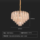 Luxury Large Crystal Chandelier High Ceiling Vila Living Room Rose Gold Crystal Pendant Lights Chandeliers Vintage Lighting Lamp