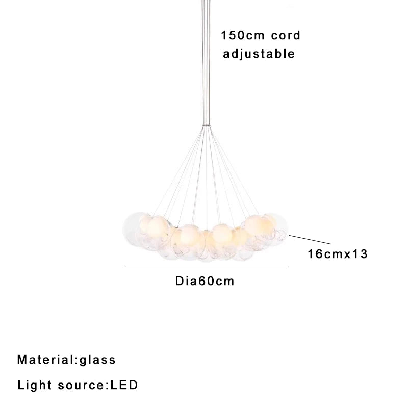 Italian Designer Glass Ball Pendant Light Dimmable Home Decoration Dining Room Pendant Lamp Round Large Stairwell Light Fixture