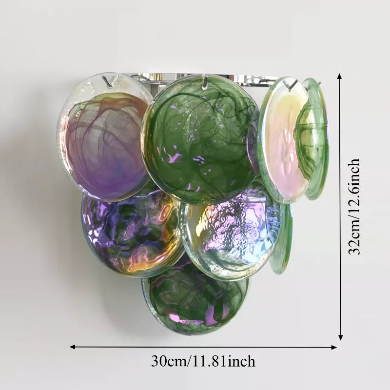 Italian Murano Glass LED Wall Lamp - Luxury Decorative Sconce Light Fixture for Bedroom Bedside, Living Room & Restaurant