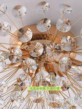 Modern French Dandelion Crystal Ceiling Light Fireball Light French Gold Restaurant Living Room Bedroom Lighting G9LED